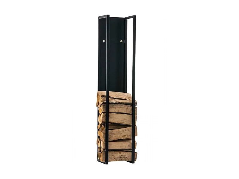 Etagère bois de cheminée - Métal - 25 x 25 x 180cm - Noir-mat - Spark