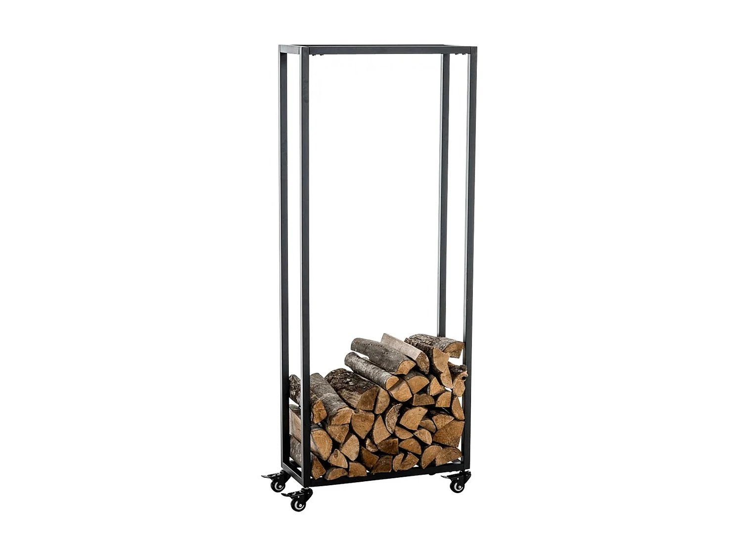 Brandhoutrek  - Metalen - 40 x 25 x 150cm - zwart - Hetta