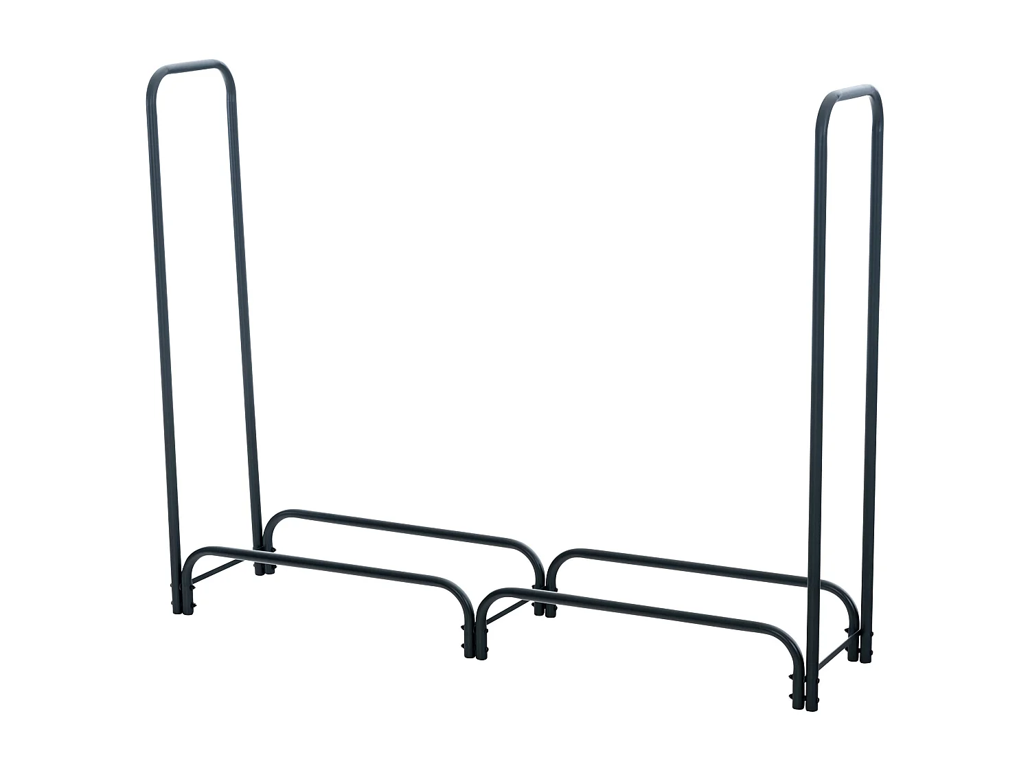 Etagère bois de cheminée - Métal - 150 x 36 x 120cm - Anthracite - Wilster