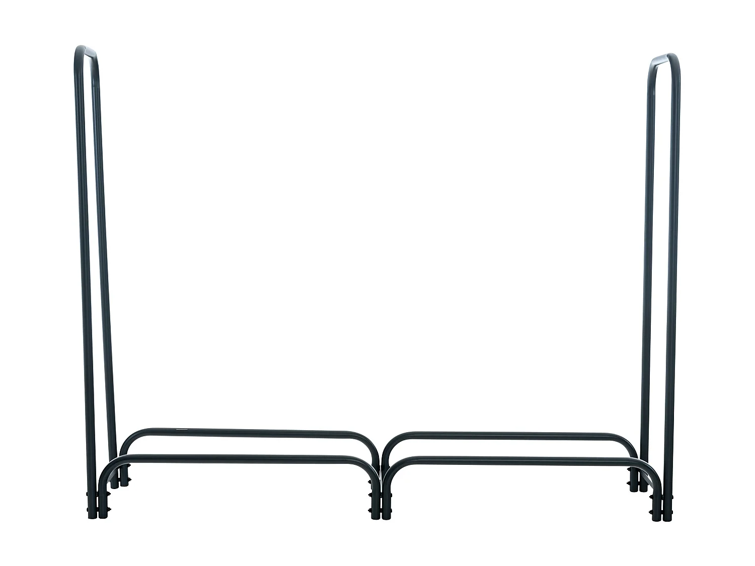 Etagère bois de cheminée - Métal - 150 x 36 x 120cm - Anthracite - Wilster