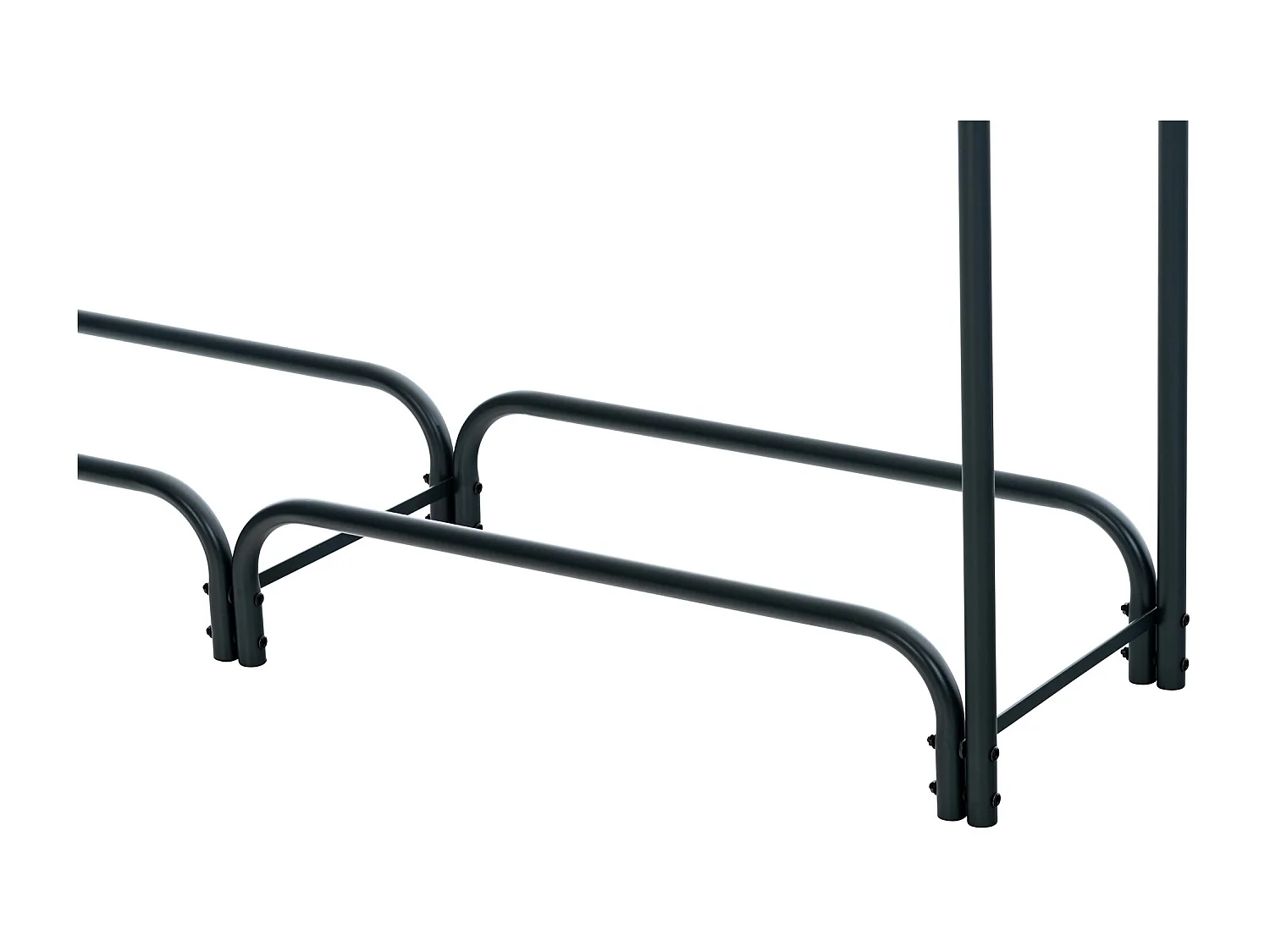 Etagère bois de cheminée - Métal - 150 x 36 x 120cm - Anthracite - Wilster