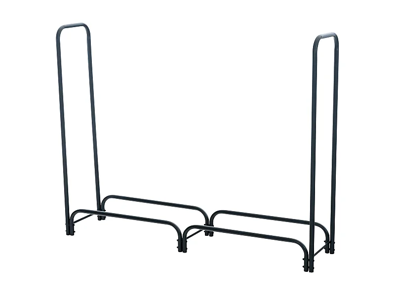 Etagère bois de cheminée - Métal - 150 x 36 x 120cm - Anthracite - Wilster