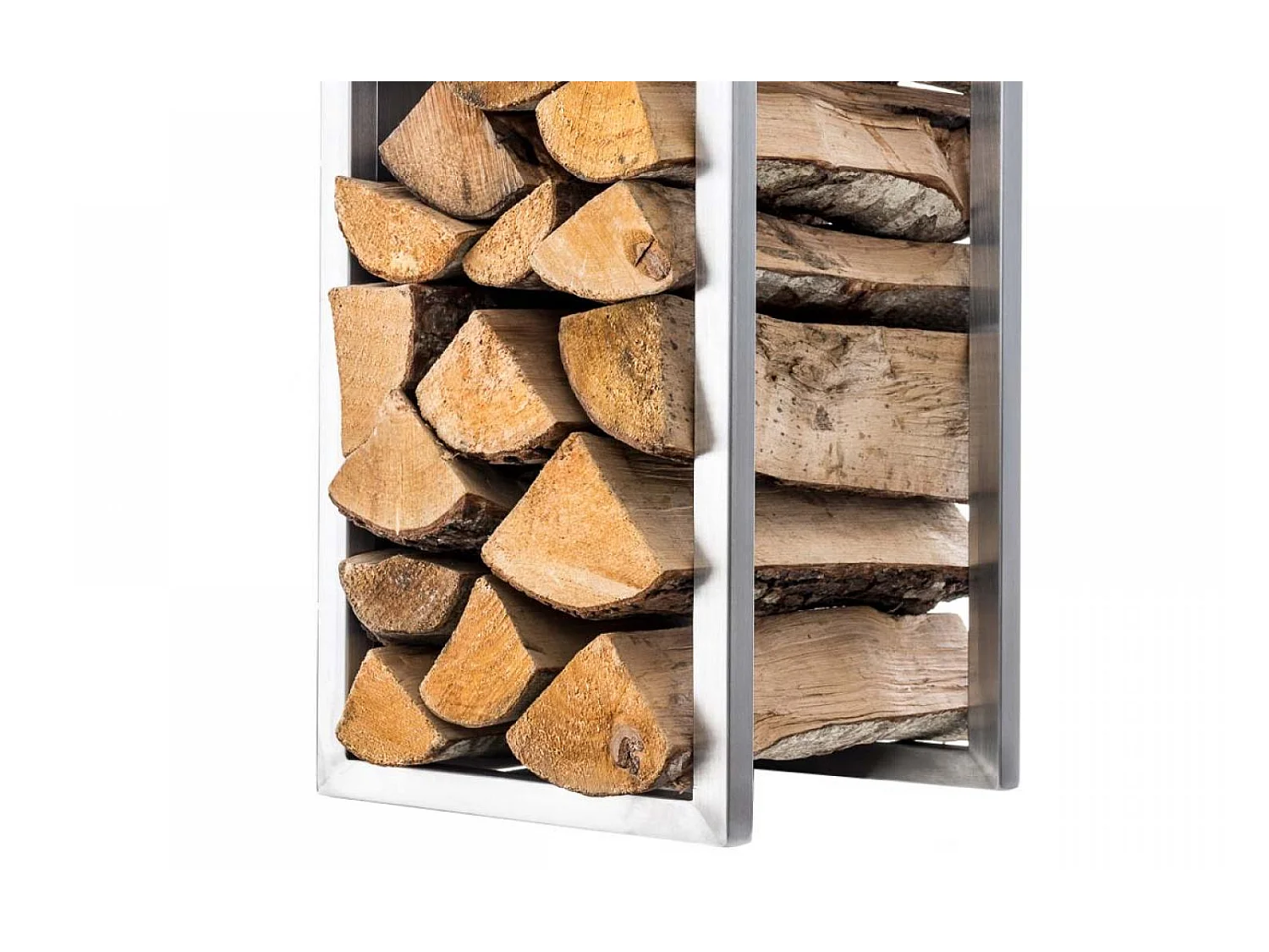 Leñero - Metal - 25 x 25 x 80cm - Acero inoxidable - Spark