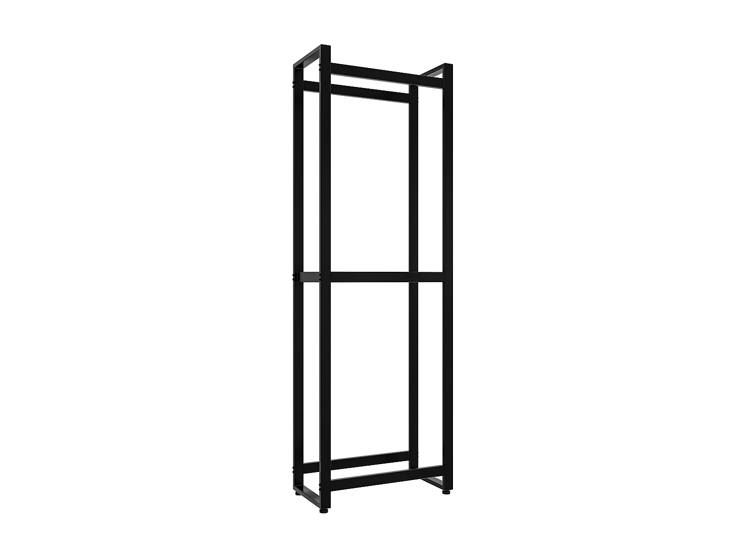 Etagère bois de cheminée - Métal - 50 x 25 x 150cm - Noir - Morson