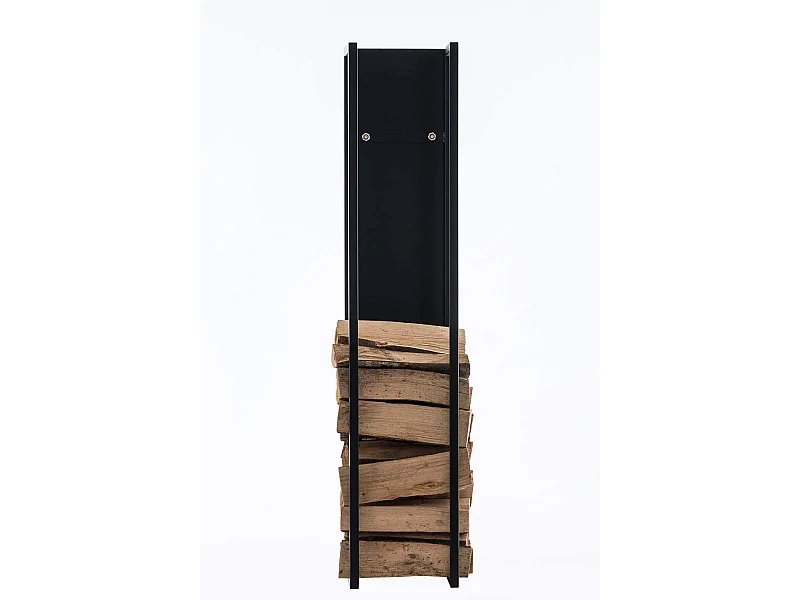 Etagère bois de cheminée - Métal - 80 cm - Noir-mat - Spark