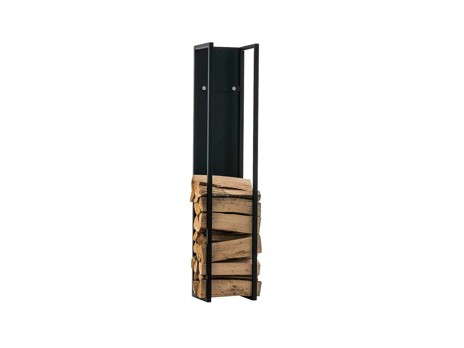 Etagère bois de cheminée - Métal - 25 x 25 x 100cm - Noir-mat - Spark