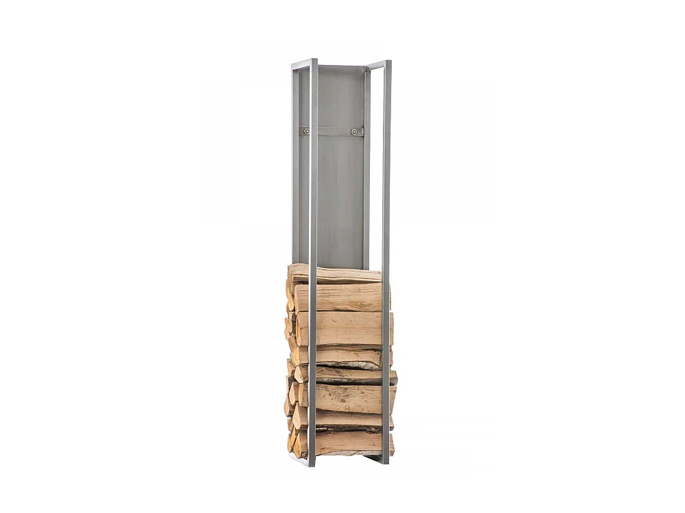 Etagère bois de cheminée - Métal - 25 x 25 x 100cm - Acier inoxydable - Spark