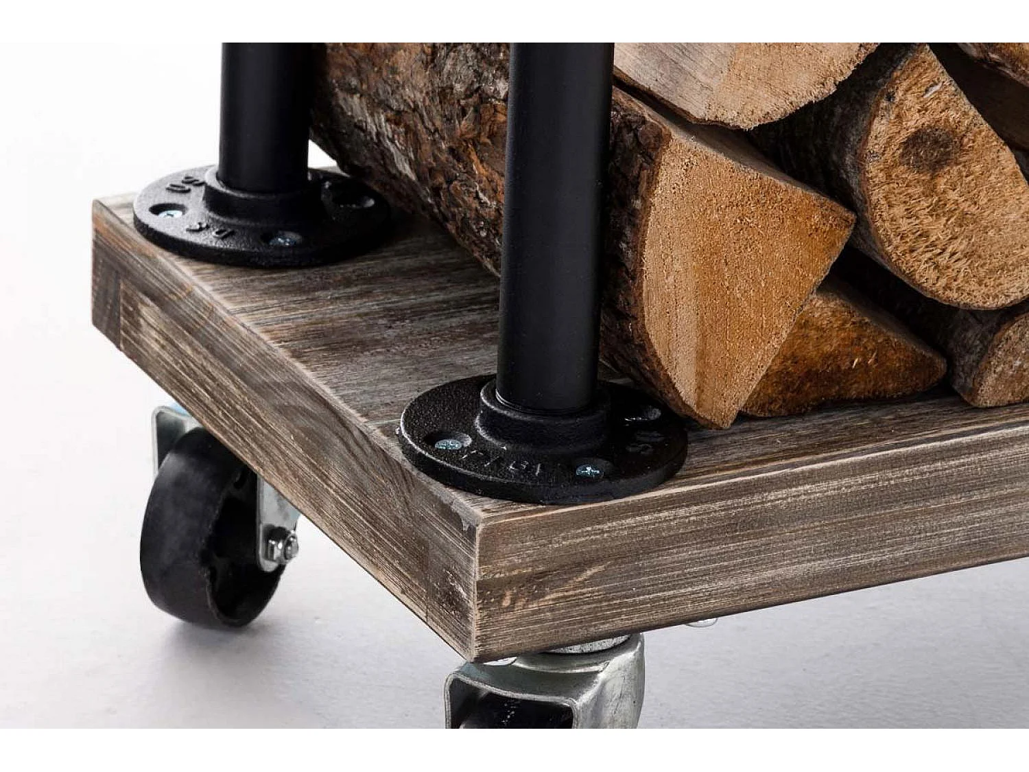 Brandhoutrek  - Metalen - 60 x 30 x 150cm - zwart - Forks