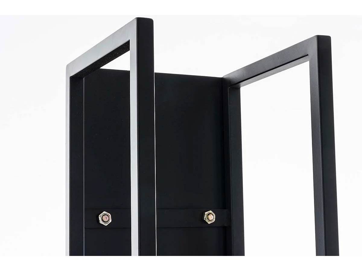 Etagère bois de cheminée - Métal - 120 cm - Noir-mat - Spark