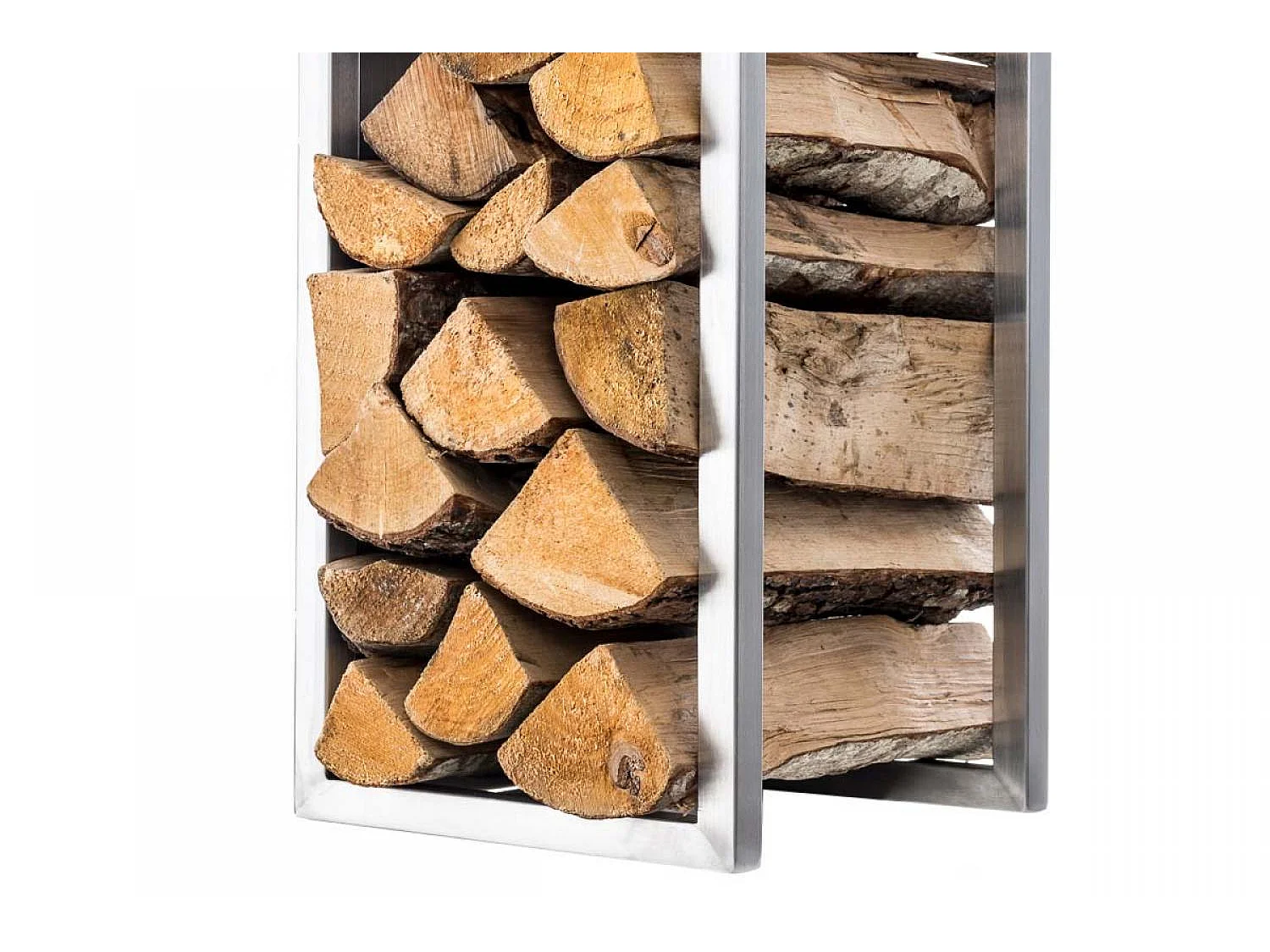 Brandhoutrek  - Metalen - 25 x 25 x 180cm - roestvrij staal - Spark