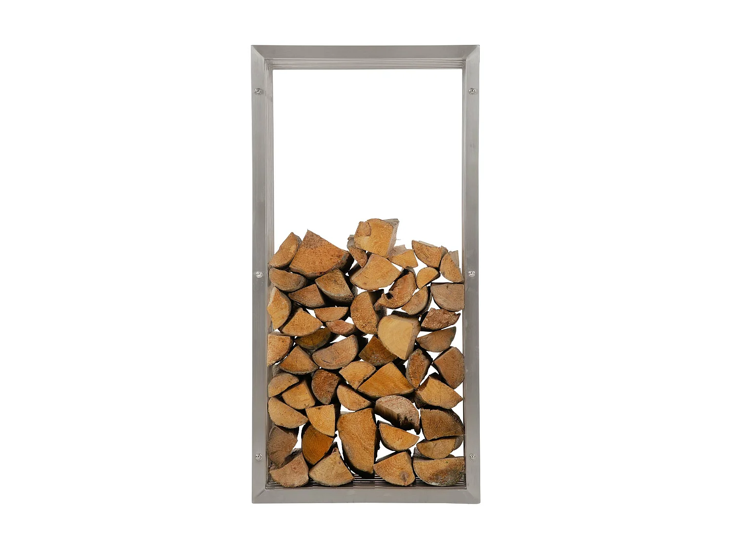 Kaminholzregal - Metall - 50 x 40 x 100cm - edelstahl - Irving