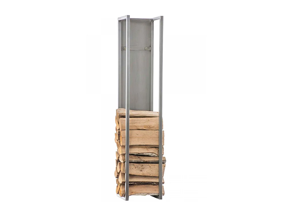 Etagère bois de cheminée - Métal - 25 x 25 x 120cm - Acier inoxydable - Spark