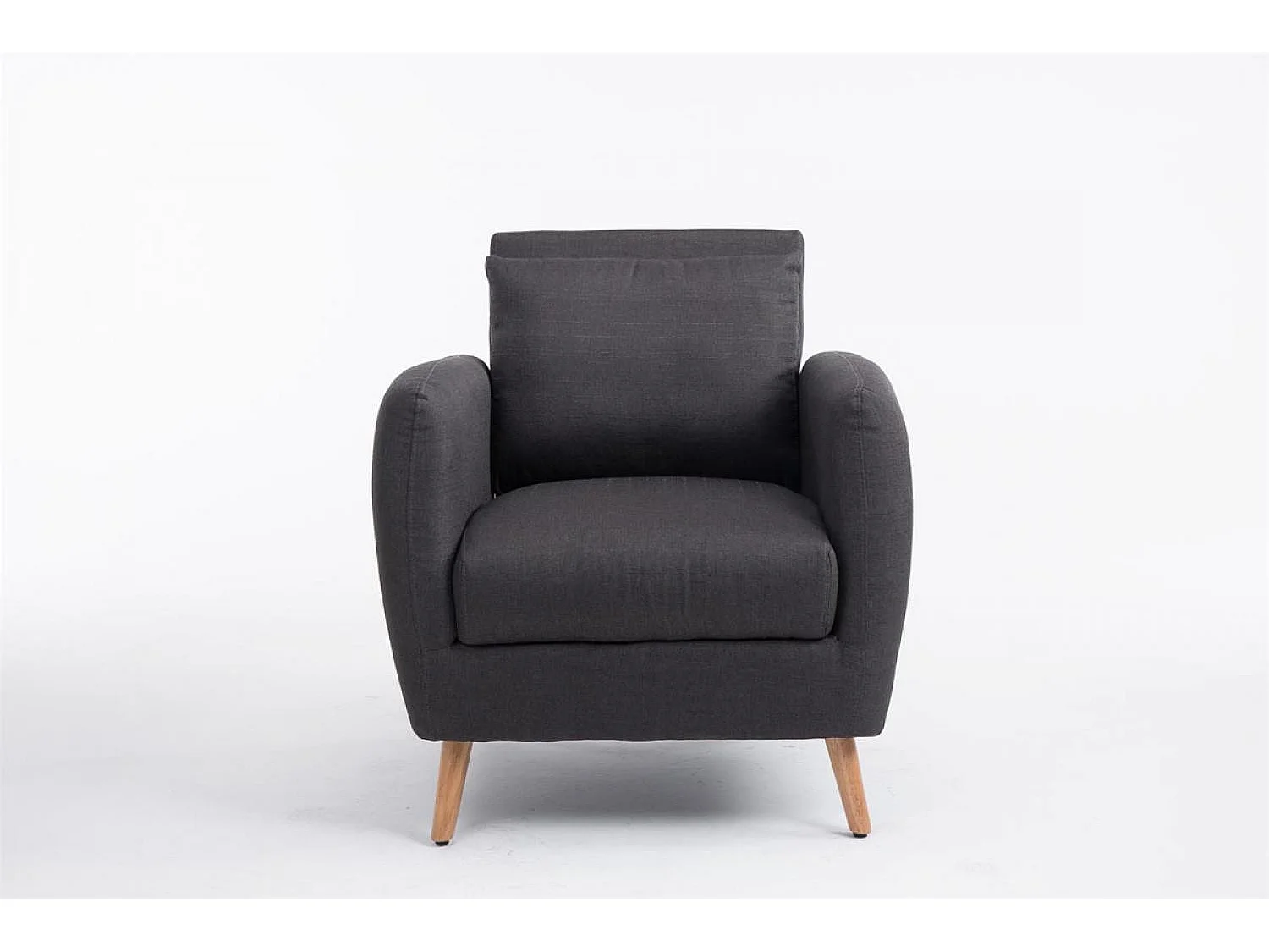 Fauteuil - Tissu & Bois - Gris foncé - Tilgard