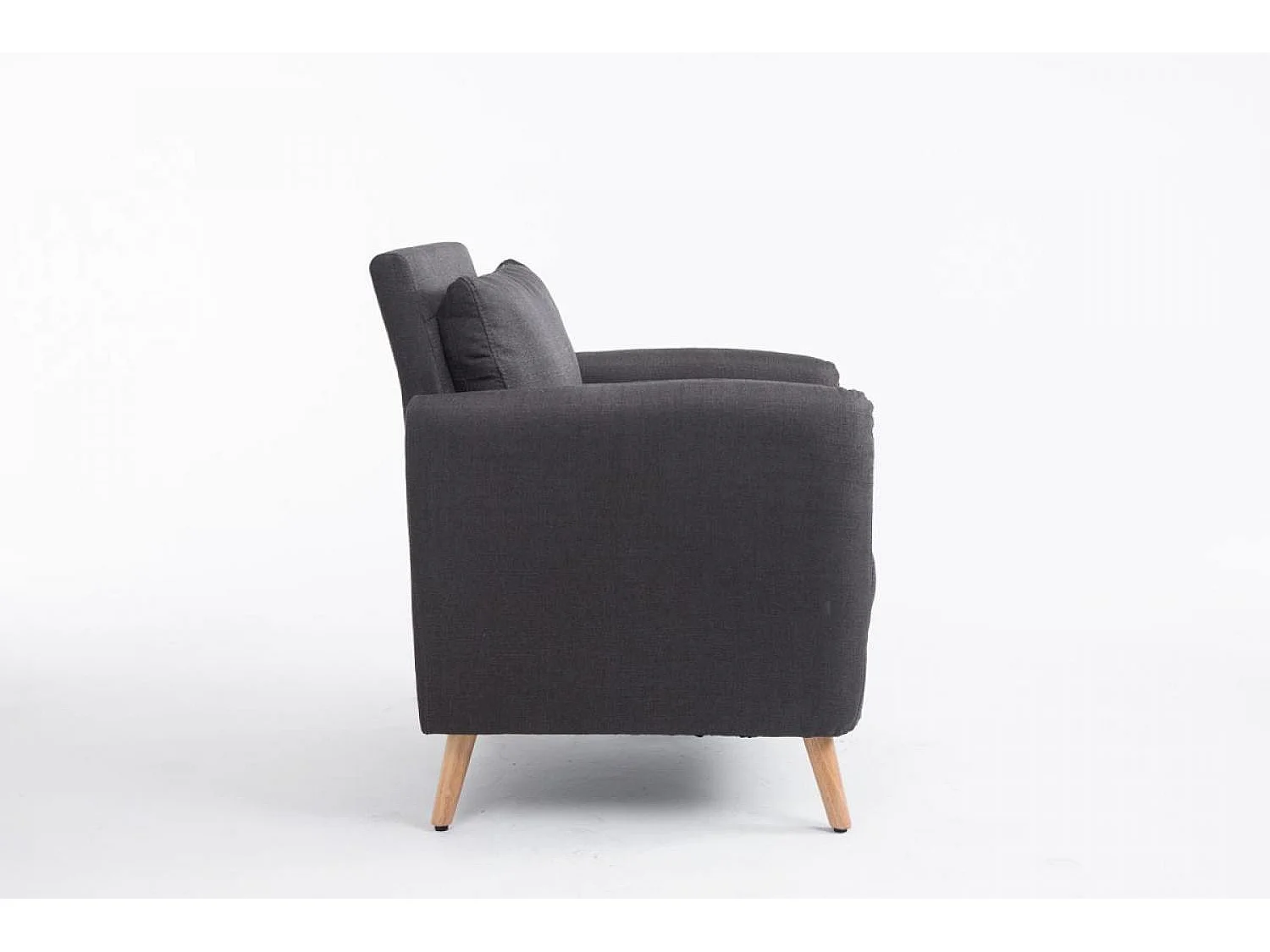 Fauteuil - Tissu & Bois - Gris foncé - Tilgard