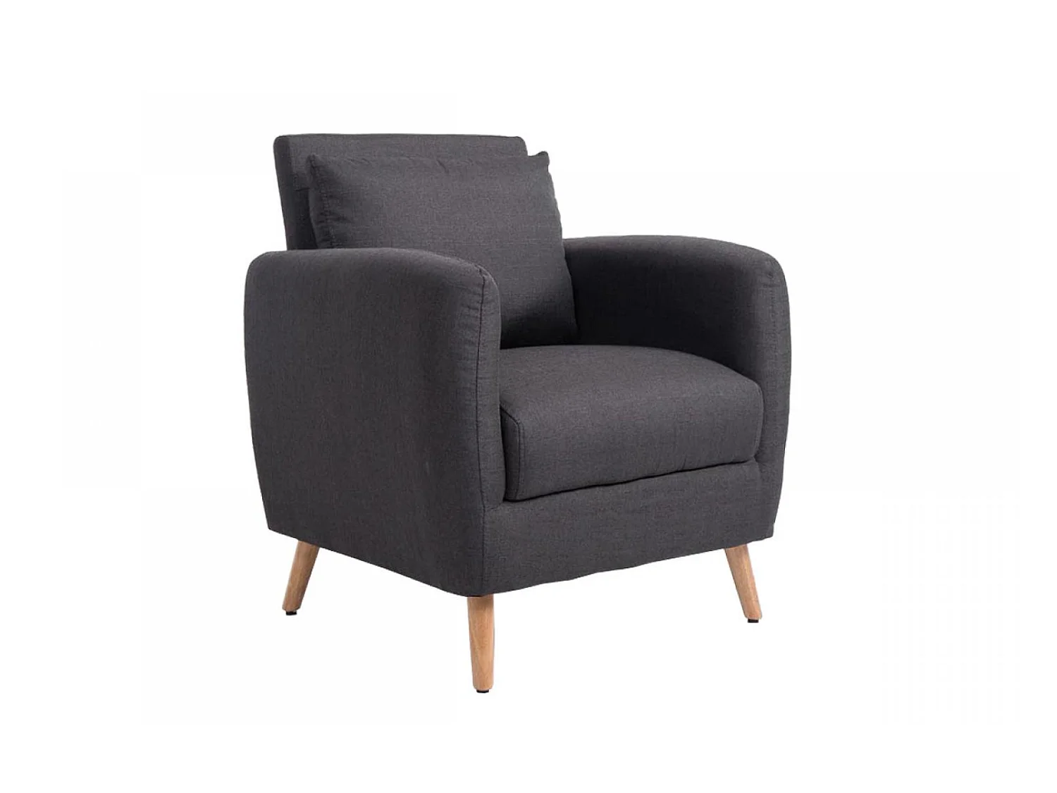 Fauteuil - Tissu & Bois - Gris foncé - Tilgard