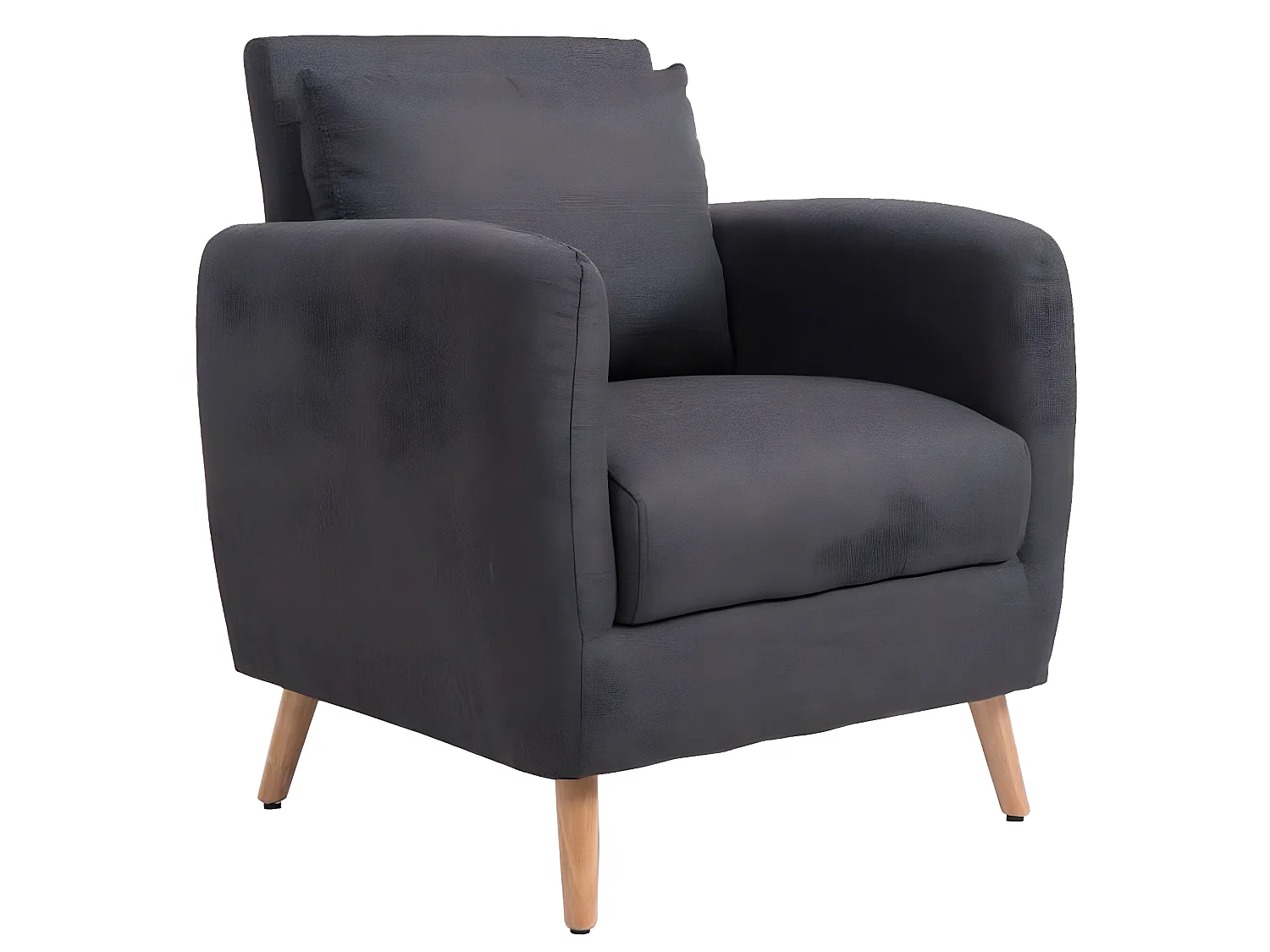 Fauteuil - Tissu & Bois - Gris foncé - Tilgard