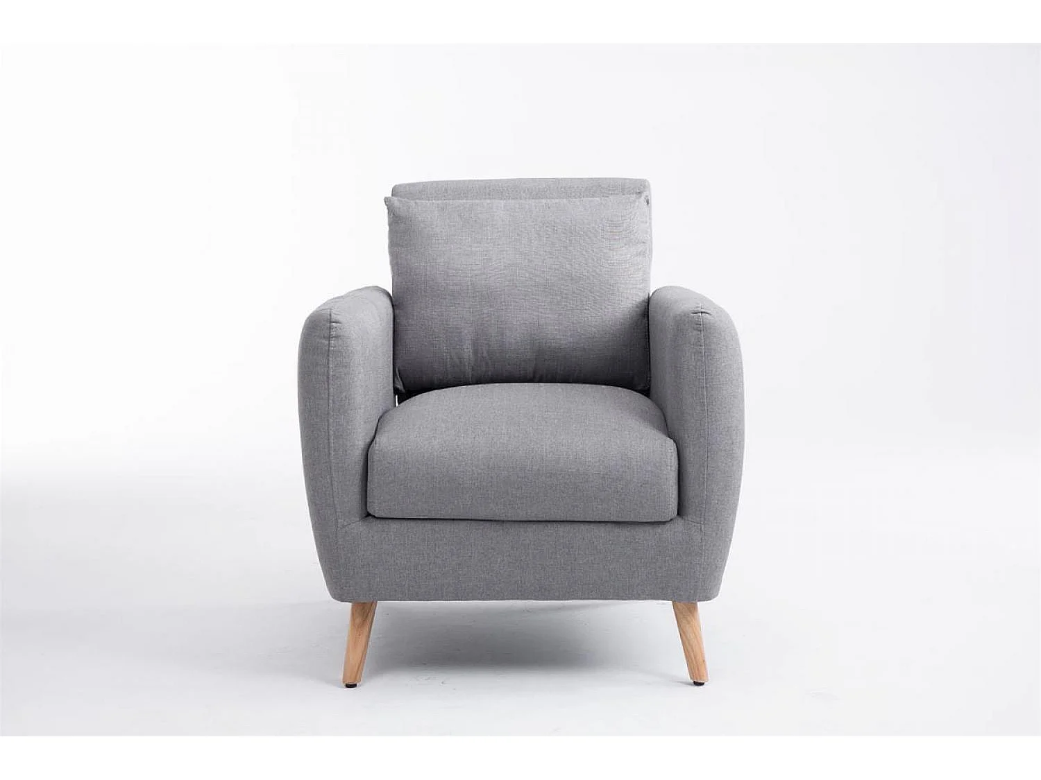 Fauteuil - Stof & Hout - grijs - Tilgard