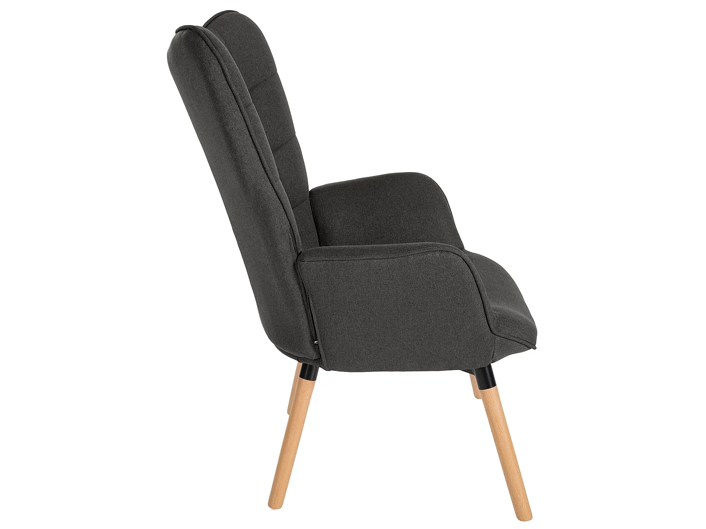 Fauteuil - Tissu & Bois - Gris foncé - Garding
