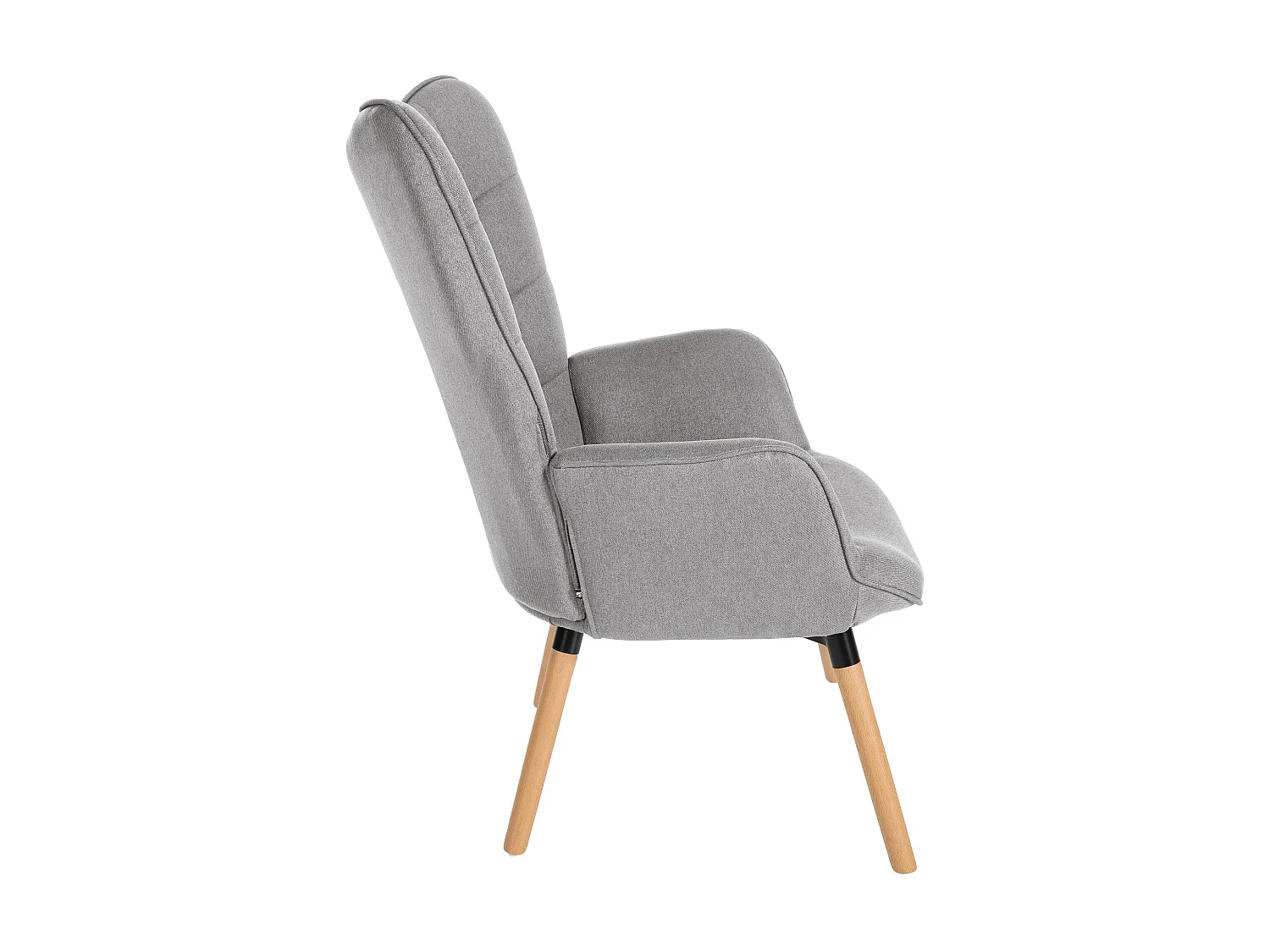 Fauteuil - Tissu & Bois - Gris - Garding