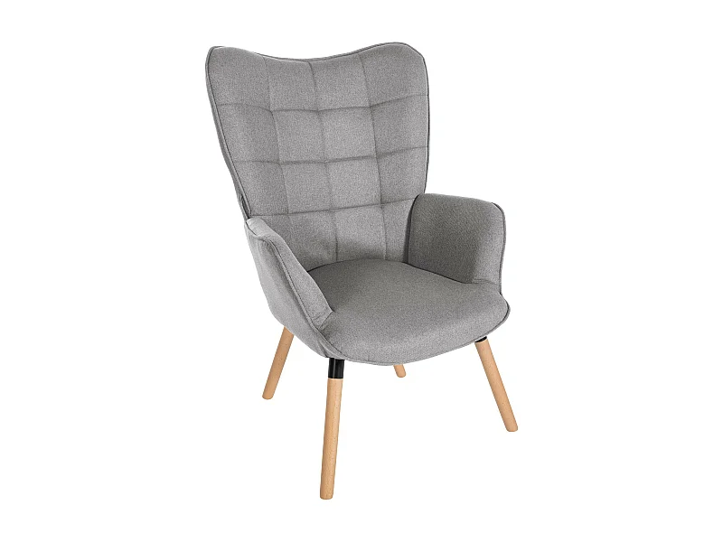Fauteuil - Tissu & Bois - Gris - Garding