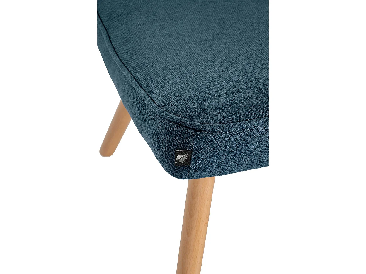 Fauteuil Avec Tabouret - Tissu - Bleu - Garding