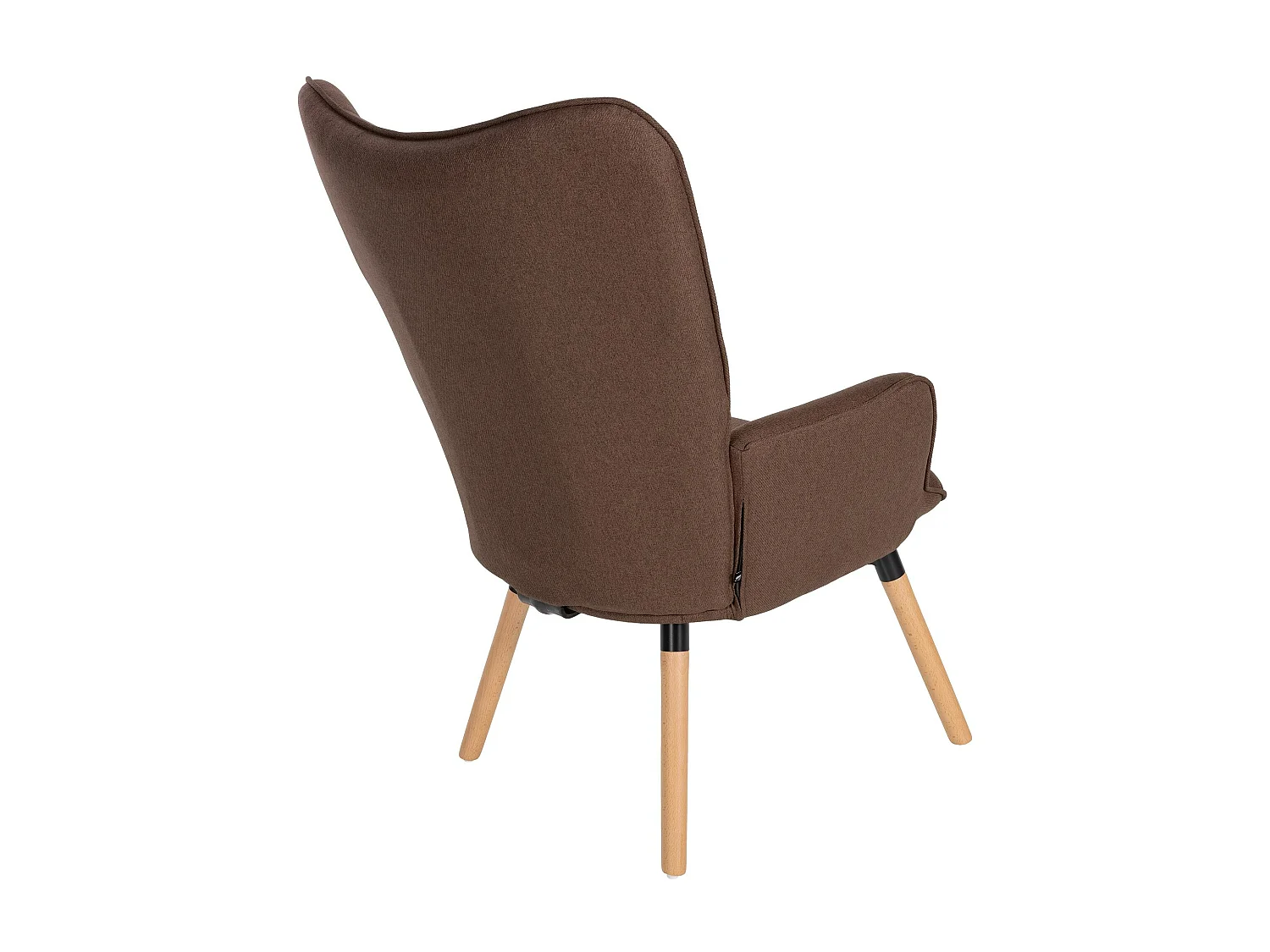 Fauteuil Avec Tabouret - Tissu & Bois - Marron - Garding