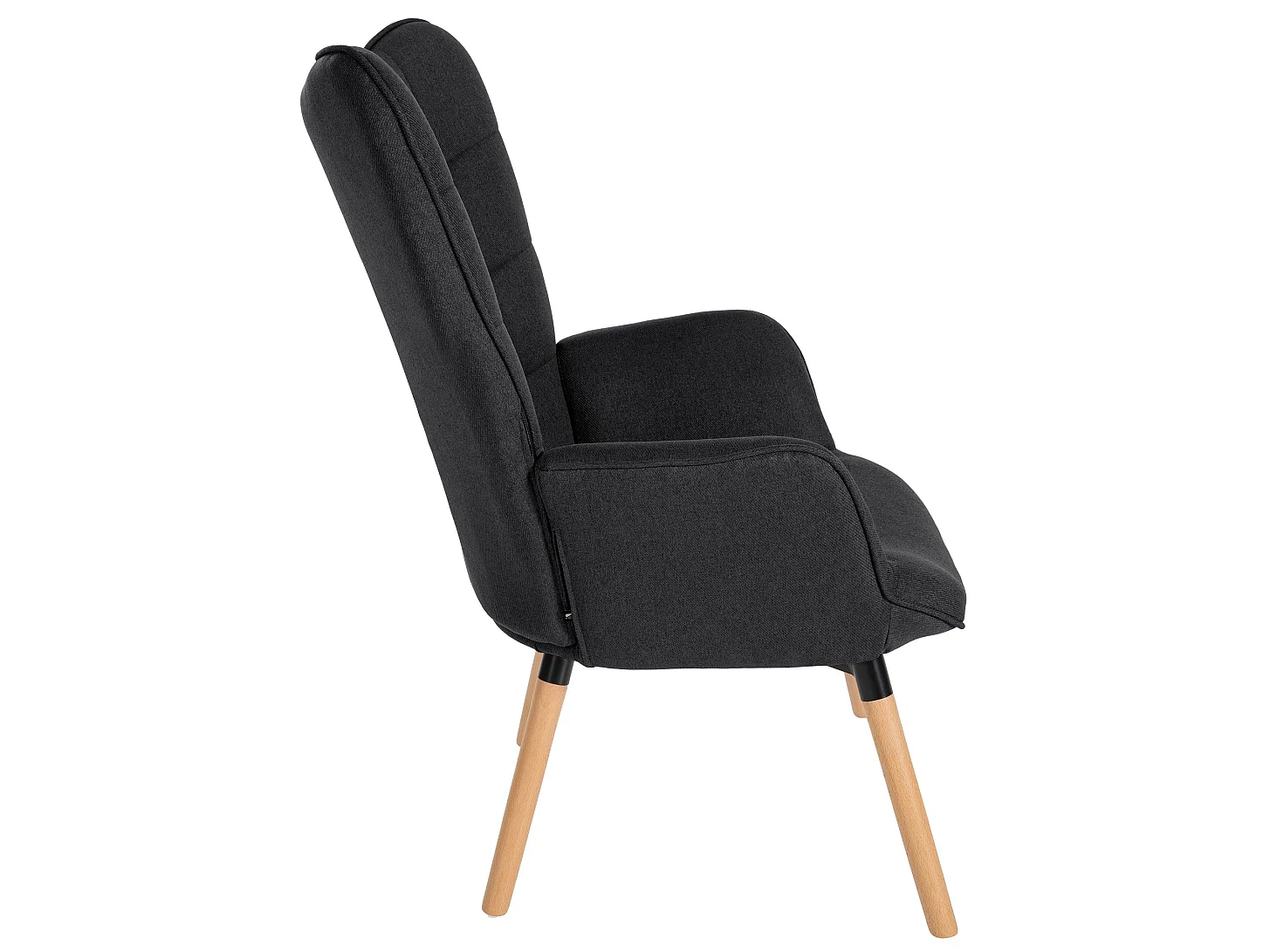 Fauteuil - Tissu & Bois - Noir - Garding