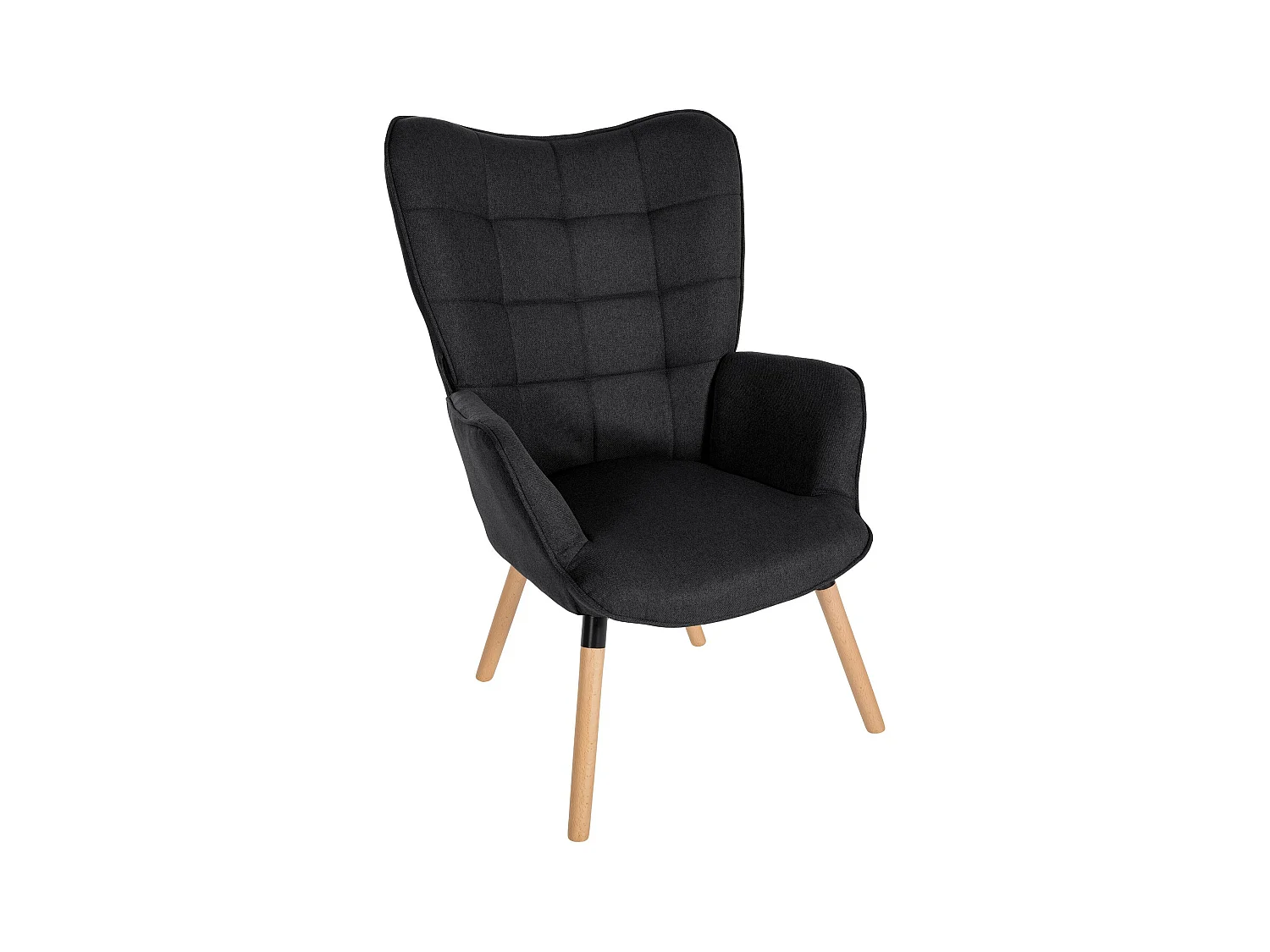 Fauteuil - Tissu & Bois - Noir - Garding