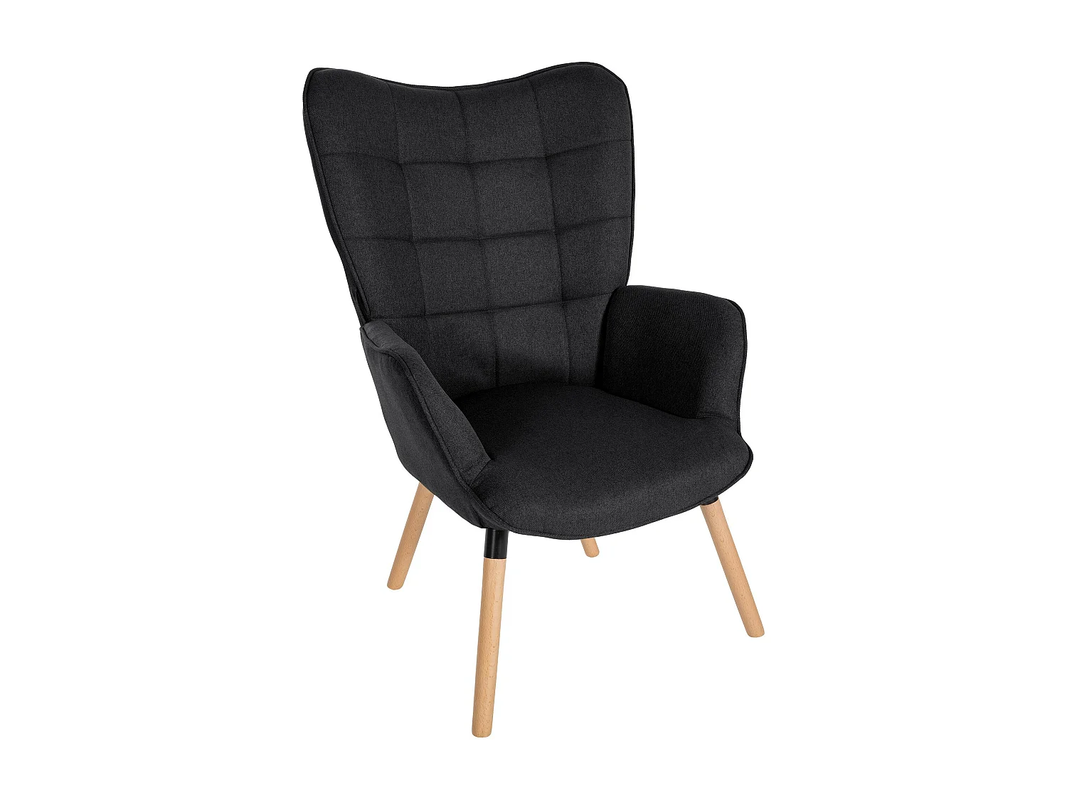 Fauteuil - Tissu & Bois - Noir - Garding