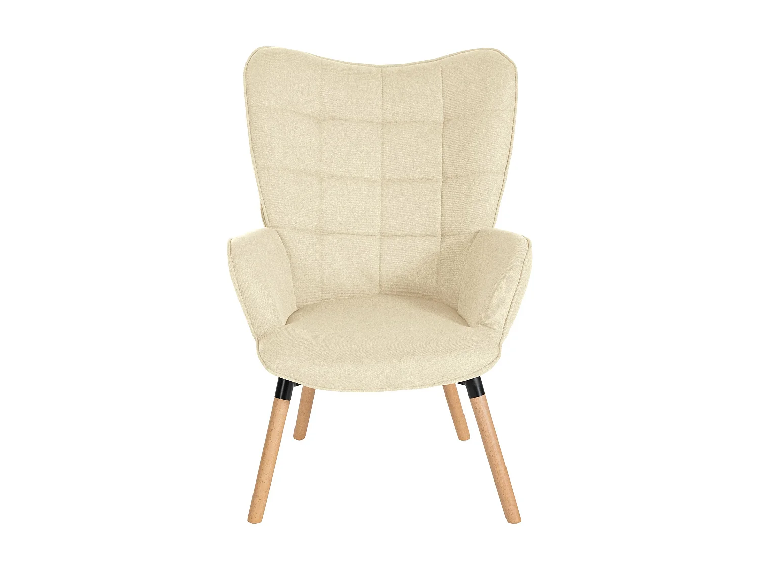 Fauteuil - Tissu & Bois - Crème - Garding