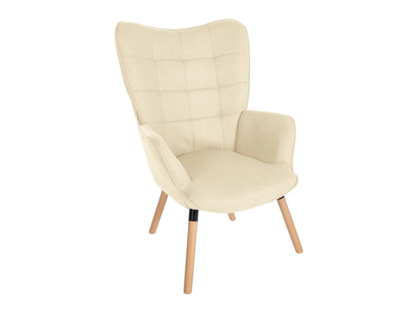 Fauteuil - Tissu & Bois - Crème - Garding