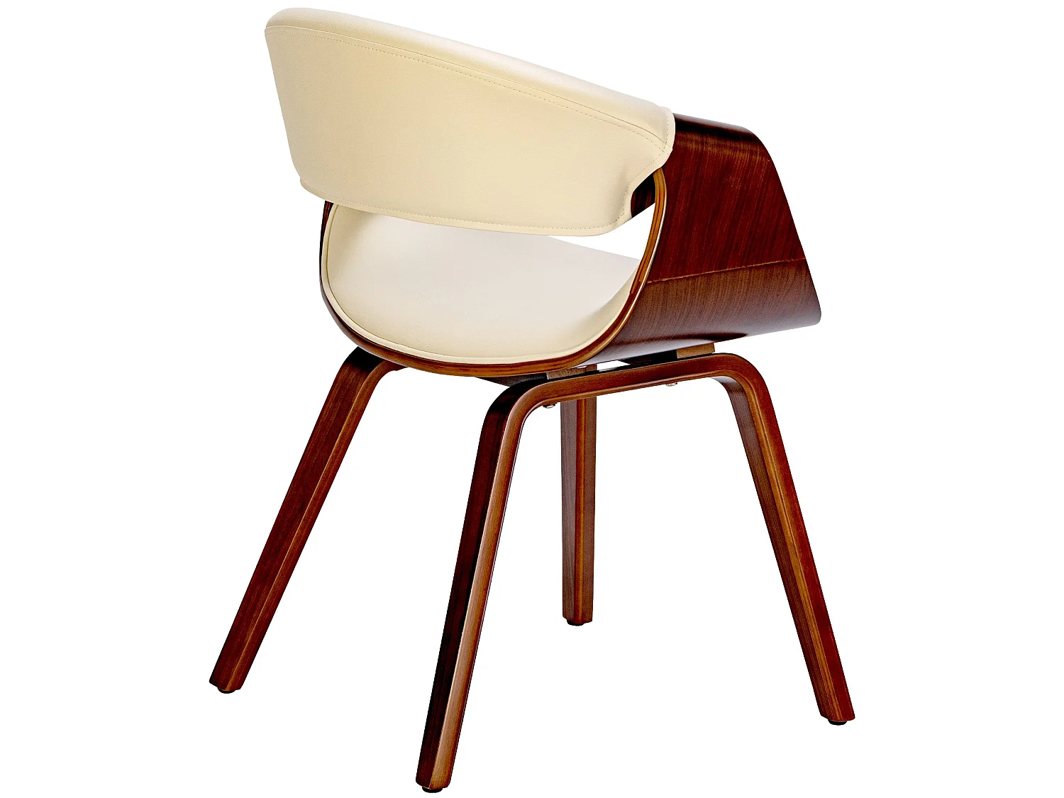 chaise salle à manger - Similicuir - Noyer / Crème - Foley