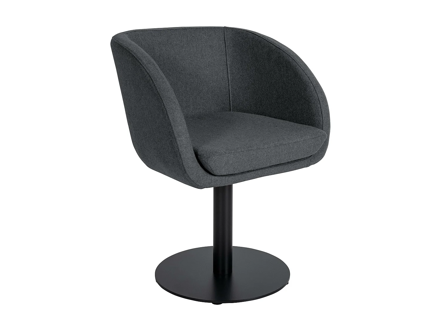 Stoel met armleuningen - Vilt & natura (vierkant) - grijs - Gambo Filz