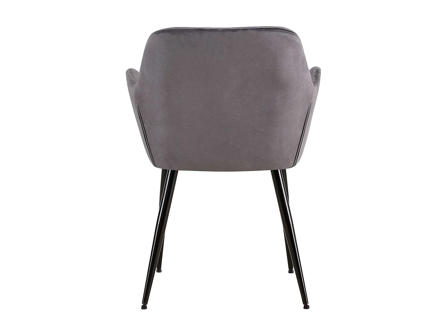 Lot de 2  chaises avec accoudoirs - Velours - Gris - Emia