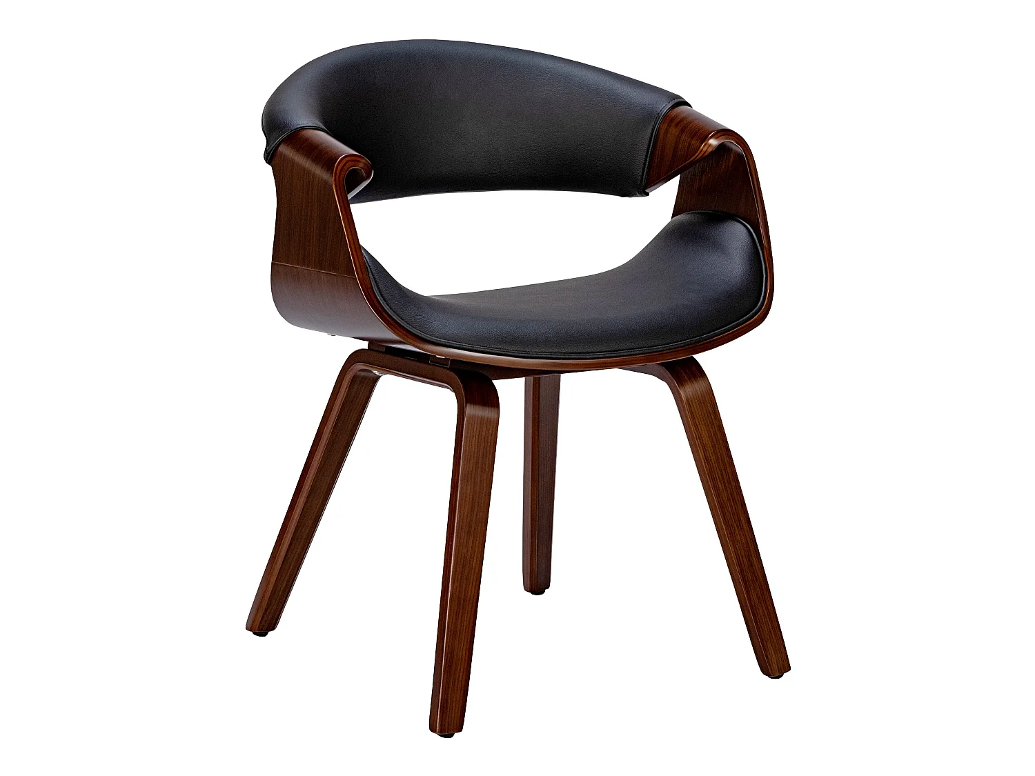 chaise salle à manger - Similicuir - Noyer / Noir - Foley