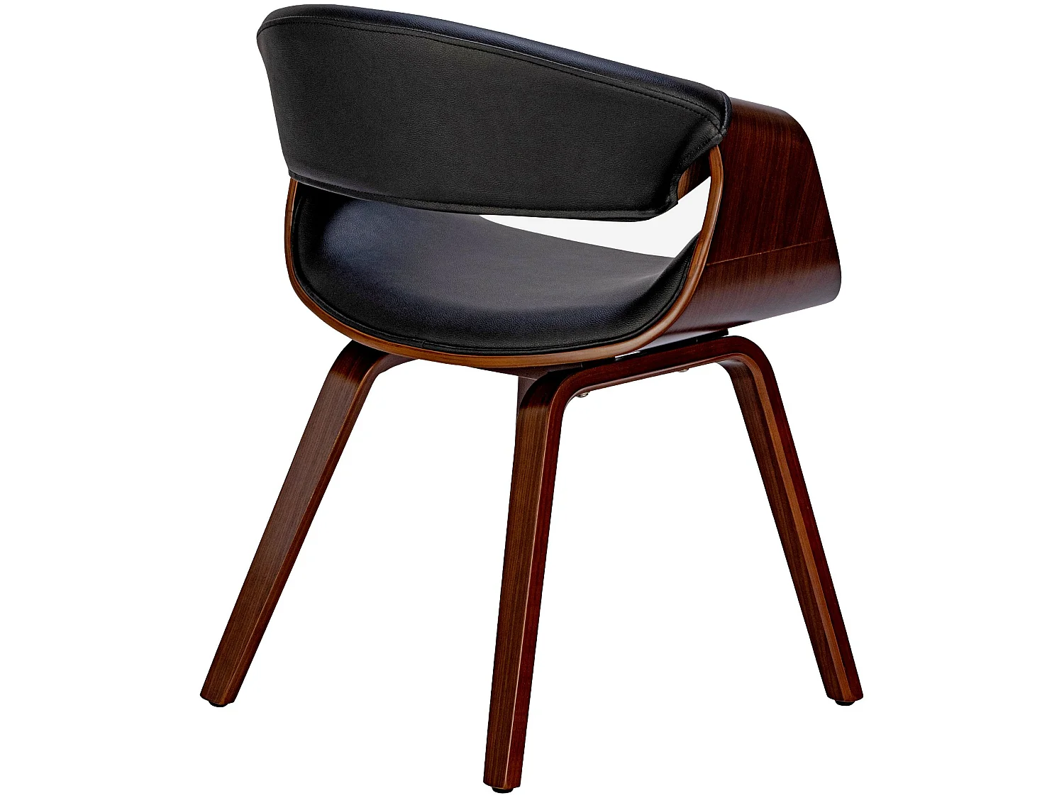 chaise salle à manger - Similicuir - Noyer / Noir - Foley