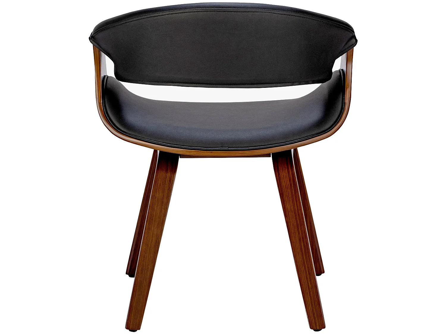 chaise salle à manger - Similicuir - Noyer / Noir - Foley