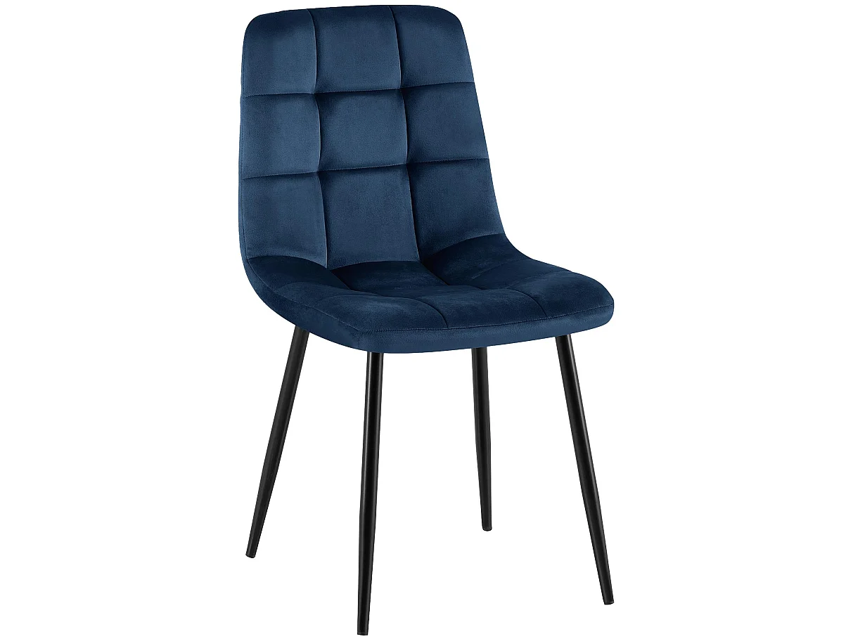 chaise salle à manger - Velours - Bleu foncé - Antibes