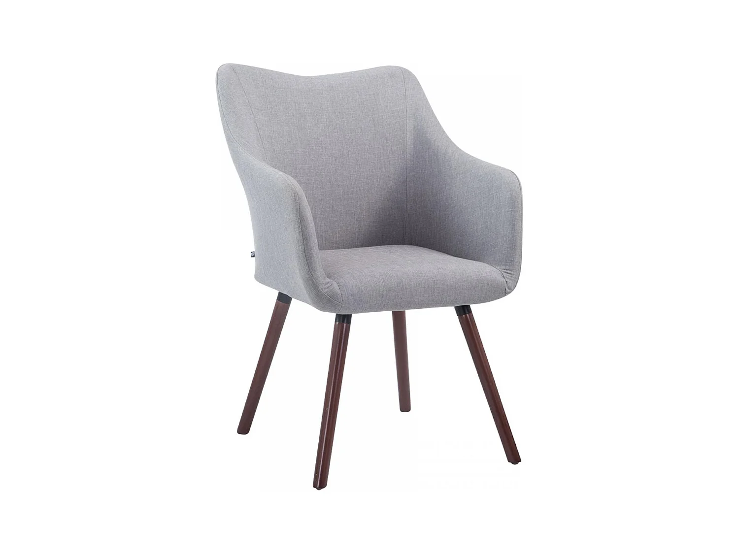 chaises avec accoudoirs - Tissu & Noyer - Gris - McCoy V2