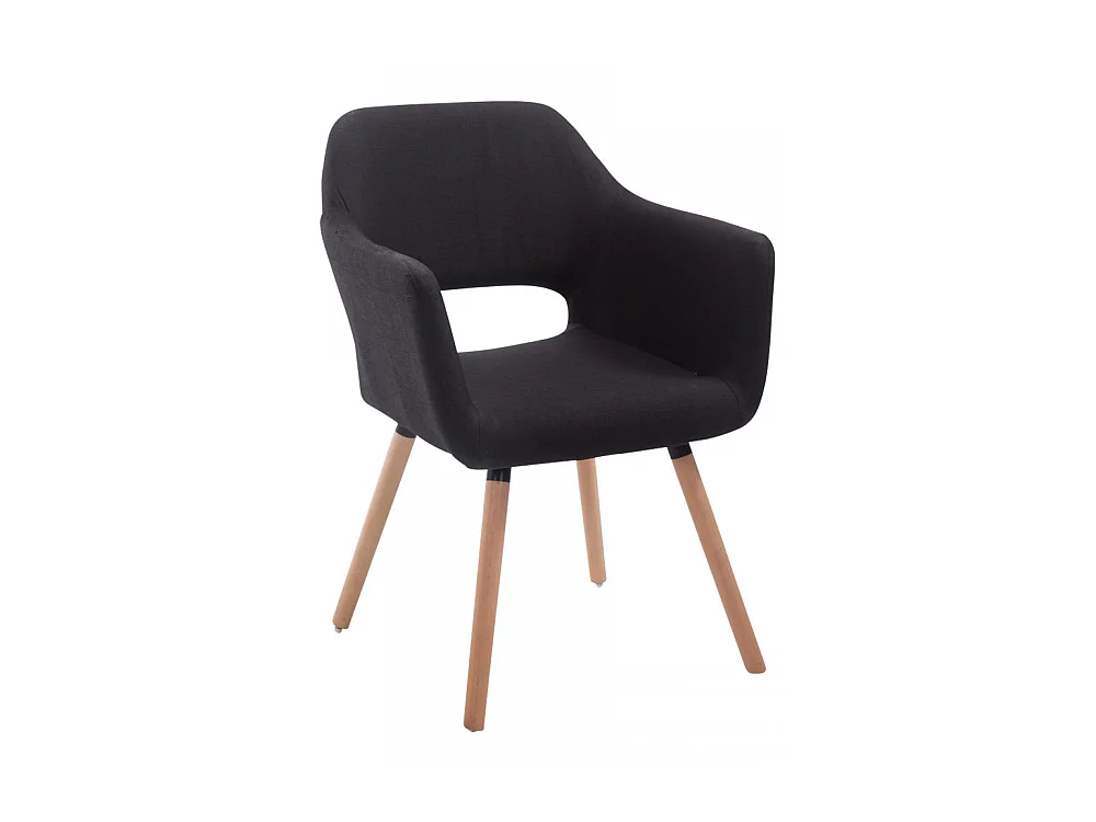 Chaise gondole - Tissu & Bois - Noir - Auckland