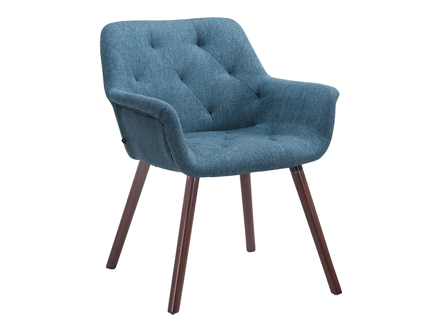 chaises avec accoudoirs - Tissu & Noyer - Bleu - Cassidy