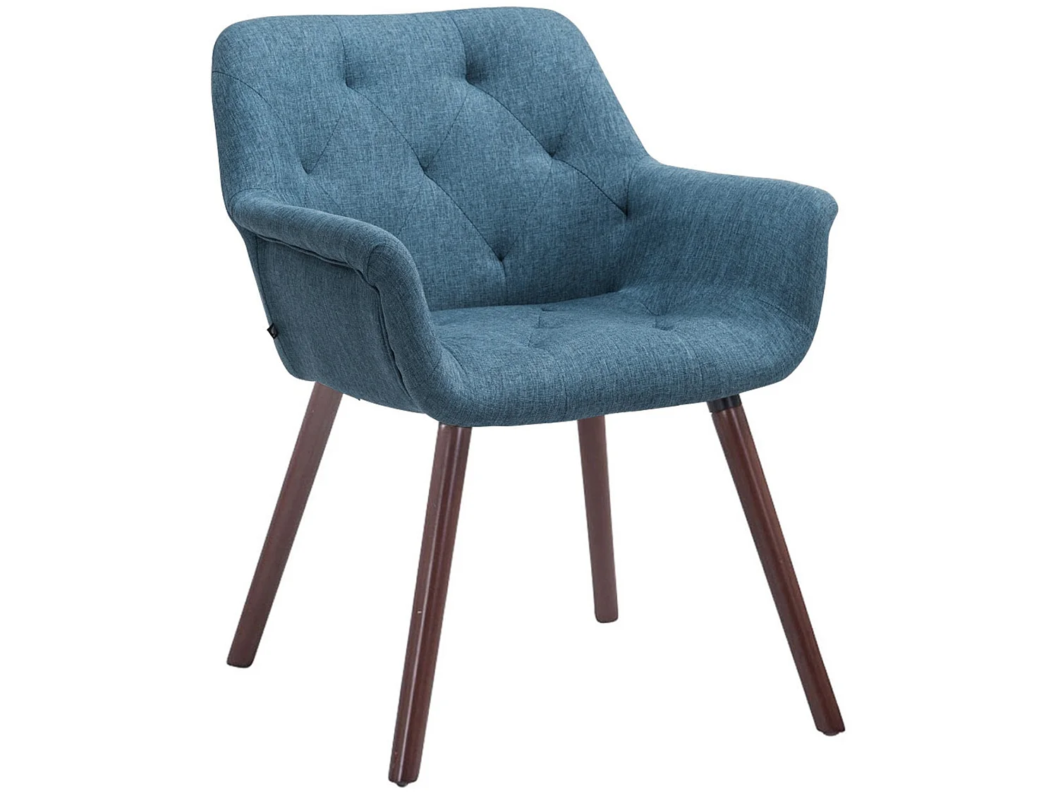 chaises avec accoudoirs - Tissu & Noyer - Bleu - Cassidy