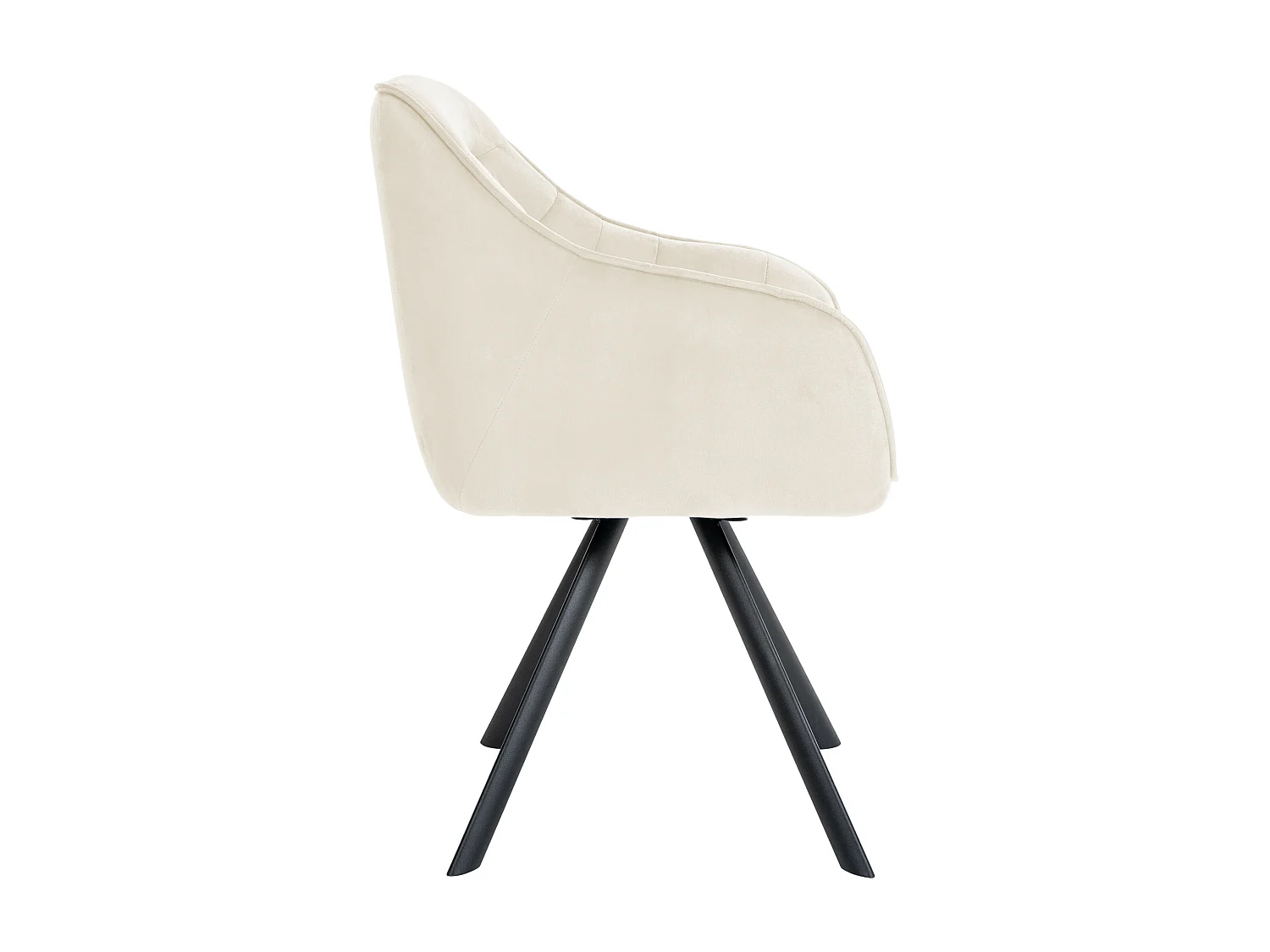 Stoel met armleuningen - Fluweel - creme - Russel