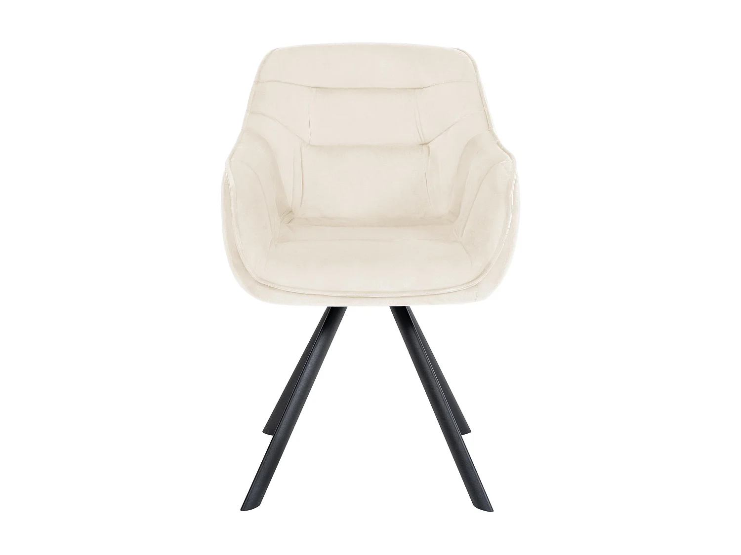 chaises avec accoudoirs - Velours - Crème - Russel