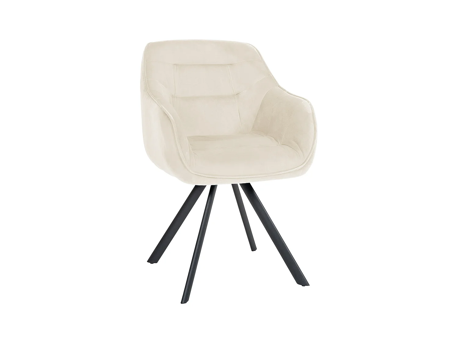 chaises avec accoudoirs - Velours - Crème - Russel