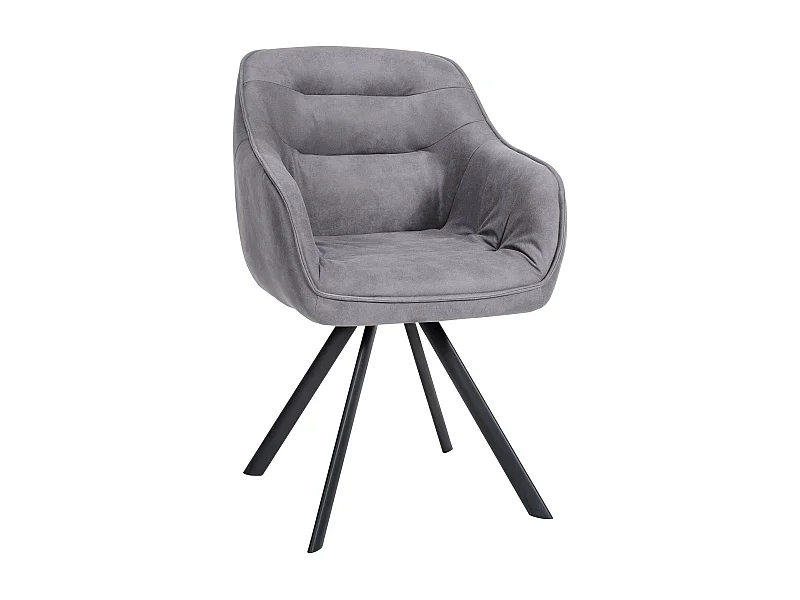 chaises avec accoudoirs - Tissu vintage - Gris - Russel