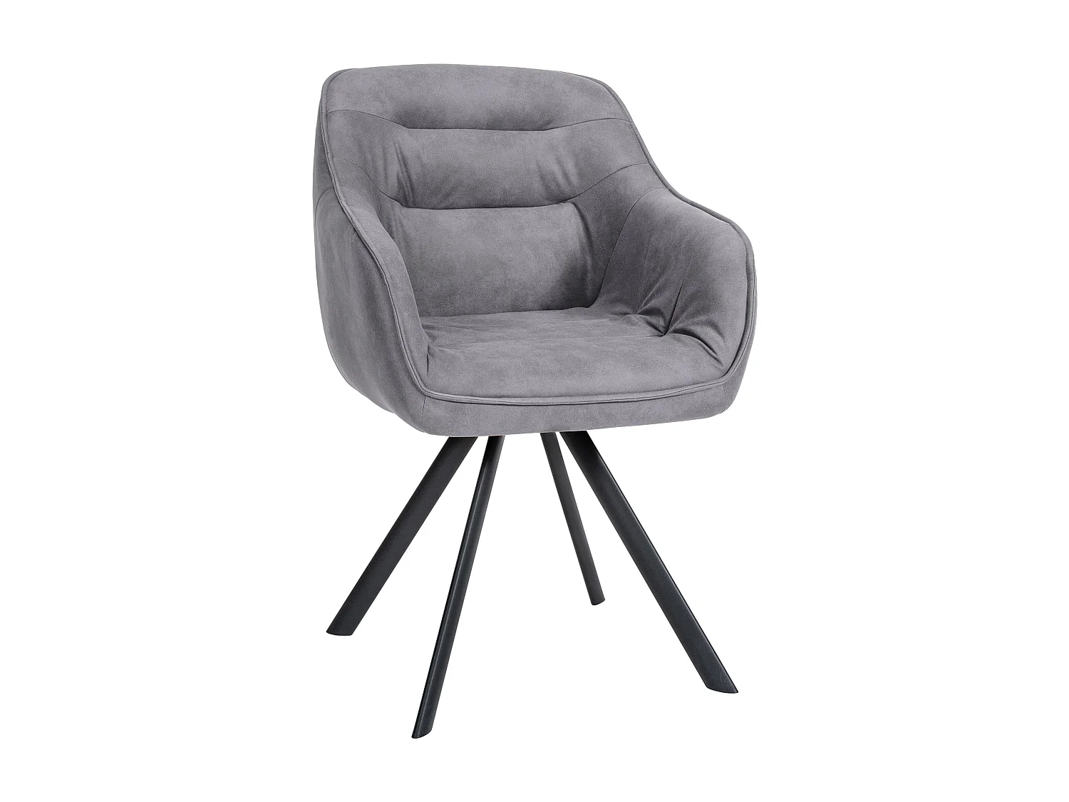 Stoel met armleuningen - Vintage stof - grijs - Russel