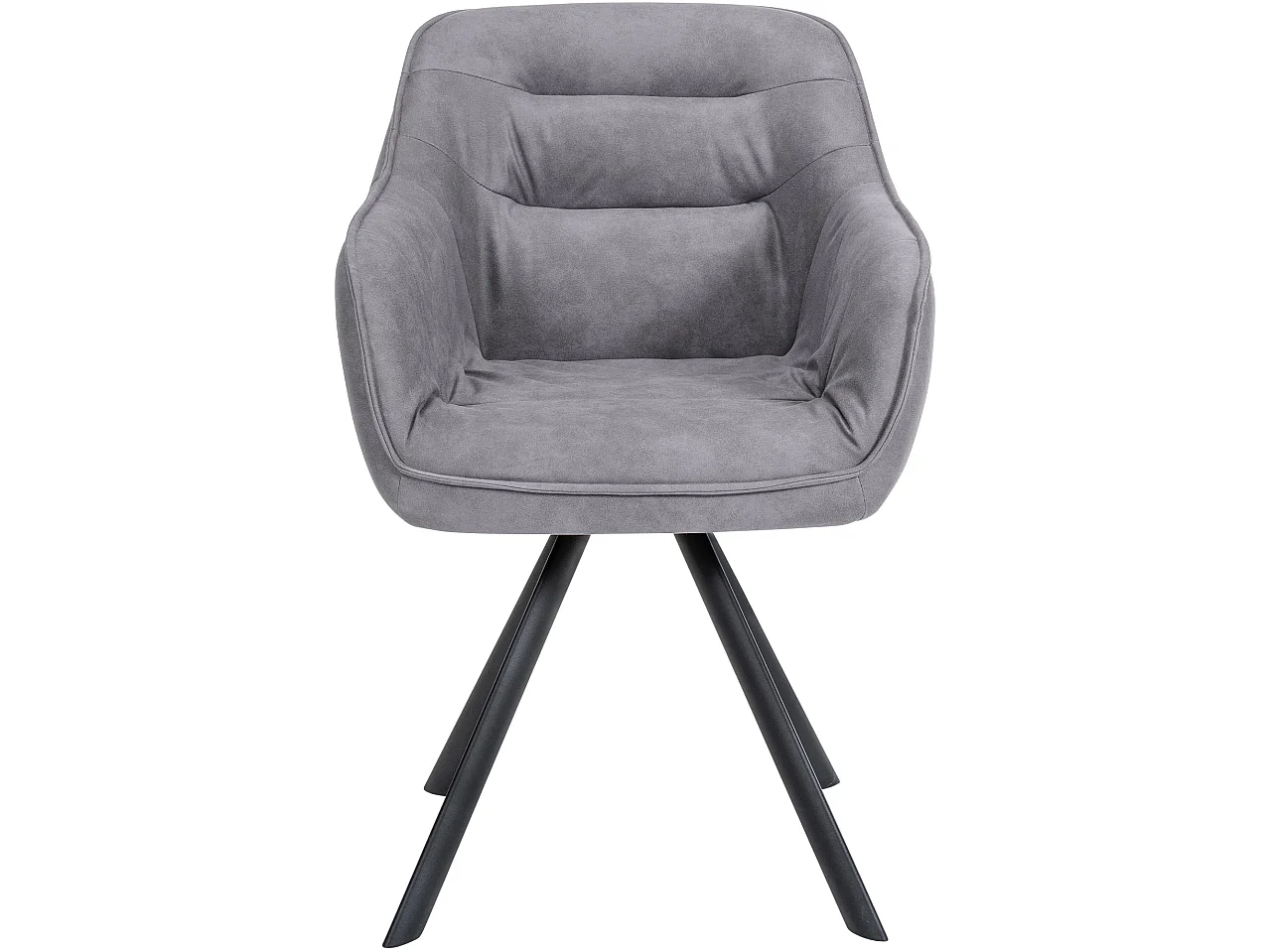 Stoel met armleuningen - Vintage stof - grijs - Russel