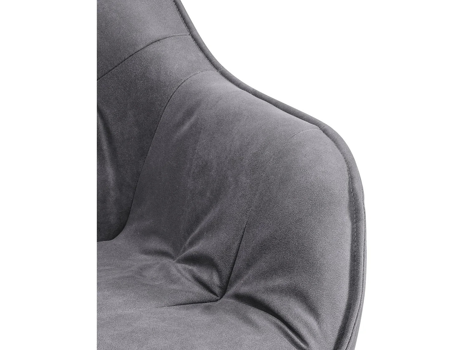 Stoel met armleuningen - Vintage stof - grijs - Russel