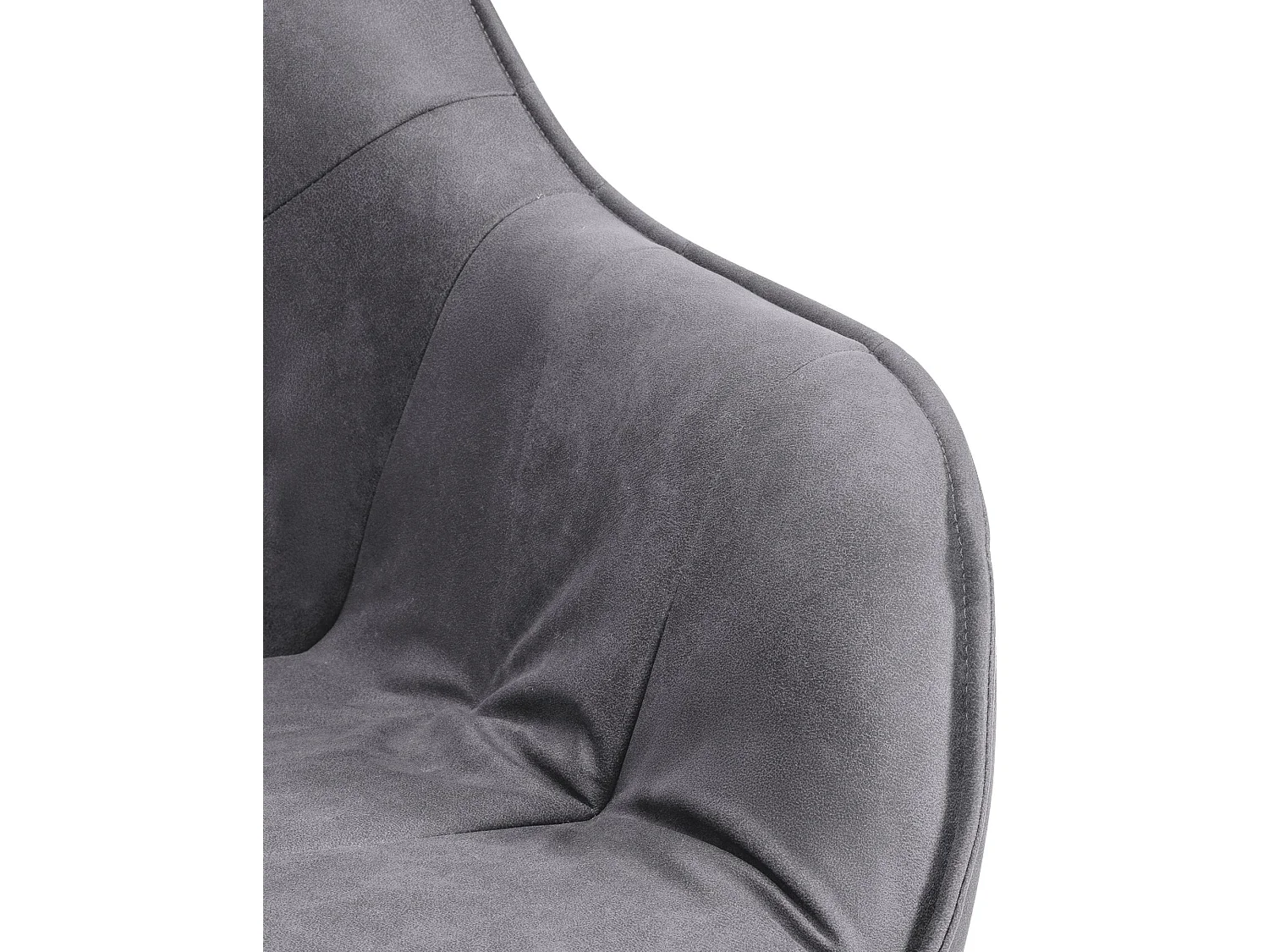Stuhl mit Armlehnen - Vintage Stoff - grau - Russel